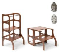 Ette Tete - Tour d'apprentissage en bois - Step'n sit - Naturel avec argent