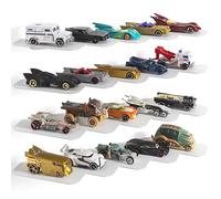 etterr Étagère murale pour voitures 1:64 compatible avec Hot Wheels et Matchbox | Acier 33 × 10 cm | Présentoir flottant sans perçage | Fabriqué en Europe (2 unités blanches, 5 voitures)