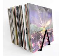 etterr Lot de 2 présentoirs d’exposition et de rangement pour 50 disques vinyle Noir