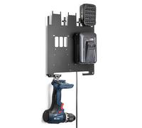 etterr • Support métallique mural pour batteries et chargeurs Bosch Home & Garden 18 V • Compatible avec AL 1880 CV, 1830 CV et 18 V-44 • Station de charge • Panneau d'outils et crochet de perceuse