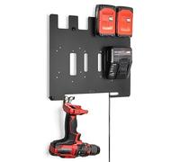 etterr • Support métallique mural pour batteries et chargeurs Einhell Power X-Change 18 V • Compatible avec Charger 3A, FastCharger 4A, TwinCharger 3A et BoostCharger 6A • Station de charge et