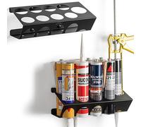 etterr | Support mural pour cartouches en silicone et pistolet | 8 trous + 1 pistolet | 100 % acier renforcé | Organisateur étagère étagère atelier garage van | Fabriqué en Europe | 33 x 20 x 10 cm