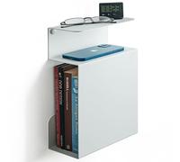 Etterr | Table de Chevet Blanche Suspendue | 100% Acier | Fabriquée en Europe | Table de Nuit Murale