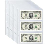 Ettonsun Lot de 10 feuilles de 60 pochettes en papier pour collection de billets, pochettes de monnaie, album de collection pour ranger de l'argent en voyage