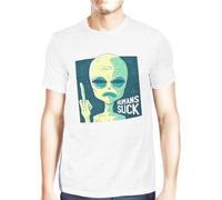 ETTUWSDFV 1Tee Mens Humans Suck - Alien t Shirt Schwarz Herren Manches Courtes(XX-Large)