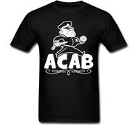 ETTUWSDFV AC AB Anarchy Revolution Revolt Fight Back Government Cops Police T-Shirt Manches Courtes(X-Large)