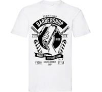 ETTUWSDFV Barber Revolution t-Shirt White Manches Courtes(X-Large)