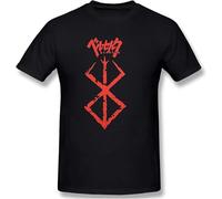 ETTUWSDFV Berserk Men's Loose Soft Cotton Short Sleeves Black Manches Courtes(Medium)