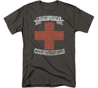 ETTUWSDFV Bon Jovi Bad Medicine New Jersey Album Band T Shirt & Stickers Manches Courtes(Small)