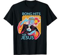 ETTUWSDFV Bong Hits for JesThc Marijuana Stoner Novelty Funny Graphic TshirtsMen Summer Short-Sleev Tops Ropa Hombre Camisetas Black Manches Courtes(XX-Large)