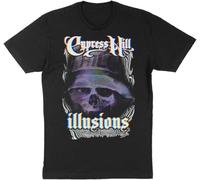 ETTUWSDFV Cypress Hill Band Skull Illusions Cotton Black Unisex Vintage Gift for Men Manches Courtes(3X-Large)