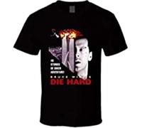 ETTUWSDFV Die Hard Bruce Willis Retro Action Movie T Shirt Manches Courtes(Large)