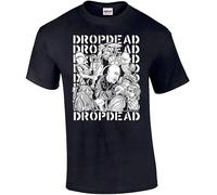 ETTUWSDFV DROPDEAD T-Shirt by Brian Walsby. Limited to 300. Punk, Grindcore, Vegan, Rare. Black Manches Courtes(Small)