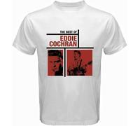 ETTUWSDFV Eddie Cochran The Best of Eddie Cochran Men's White T-Shirt Manches Courtes(X-Large)