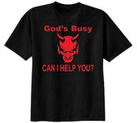 ETTUWSDFV God is Busy Can I Help You Men's Cotton T-Shirt Manches Courtes(Large)