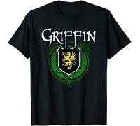 ETTUWSDFV Griffin Surname Irish Last Name Griffin Family Crest T-Shirt(1) Manches Courtes(3X-Large)
