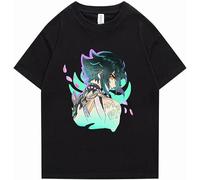 ETTUWSDFV HarajukuGame Genshin Impact Hoodie Xiao Long Sleeve Sweatshirt Genshin Impact Short Sleeve T-Shirt Manches Courtes(Large)