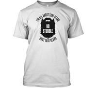 ETTUWSDFV I'm All About That Beard 'Bout That Beard no Stubble Funny Mens Mens Women T Shirt 100% Cotton Unisex Manches Courtes(Large)