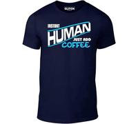 ETTUWSDFV Instant Human - Just Add Coffee Men's T-Shirt -Drink Fathers Day Birthday GIFT1 Blue Manches Courtes(Small)