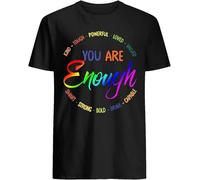 ETTUWSDFV Kind Touch Powerful Loved Valued Smart Strong You are Enough T-Shirt Manches Courtes(XX-Large)