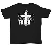 ETTUWSDFV Men's Faith Unisex T Shirt Unisex T-Shirt-Black Manches Courtes(Medium)