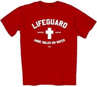 ETTUWSDFV My Lifeguard Walks on Water Shirt Red Red Manches Courtes(Medium)