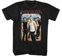 ETTUWSDFV N-Sync Herren Plain White t Shirt mit Foto, 100% Baumwolle, für Herren, Damen, WeiGelbSchwarzRot Manches Courtes(X-Large)
