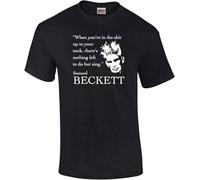 ETTUWSDFV Samuel Beckett Sing Quote T Shirt Black Manches Courtes(X-Large)