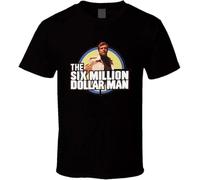 ETTUWSDFV Six Million Dollar Man TV Show T Shirt Black Manches Courtes(Large)