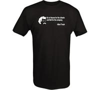 ETTUWSDFV T Shirt -Mark Twain Go to Heaven for The Climate, Hell Company Quote Black Manches Courtes(XX-Large)