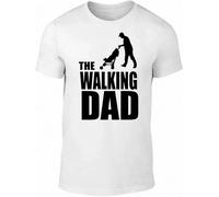 ETTUWSDFV The Walking Dad T-Shirt - Funny t Shirt Dead Zombie Father Gift Dad Joke Retro White Manches Courtes(Large)