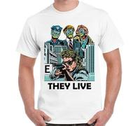 ETTUWSDFV They Live Thriller Cult Satirical Sci FI Horror Roddy Piper Gift T Shirt White Manches Courtes(Medium)