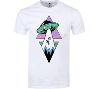 ETTUWSDFV White t Shirt Women Alien Abduction Men's White Manches Courtes(3X-Large)