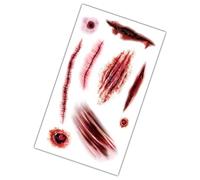 ETUCYNG Autocollants de cicatrices, autocollants de fête d'horreur d'Halloween | Autocollants de terreur d’Halloween | Simulation, décoration de maquillage corporel, décalcomanies faciales,