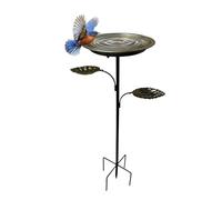 ETUCYNG Bains d'oiseaux pour Extérieur Mangeoire Décorative Vintage Temps | Support Métallique pour Bain d'Oiseaux Pour Perruche Moine Volière Bassin Alimentation Stable Perroquets Jardin Maison Cour