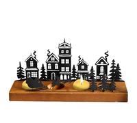 ETUCYNG Bougeoir en métal - Silhouette noire - Bougeoir de Noël rustique - Arbre d'élan moderne - Pour centres de table, décorations de table à la maison