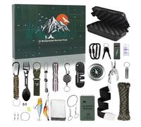 ETUCYNG Calendrier de l'Avent - Compte à Rebours de Survie pour Aventuriers,Accessoire de Camping Polyvalent Compact pour Hommes Adolescents Randonnée Voyage Plein Air Chasse Pêche