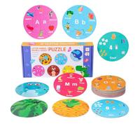 ETUCYNG Casse-Tête Alphabet en Bois | Jeux Éducatifs Lettres Chiffres - Jeu Double Face en Bois pour Épeler Compter et Associer Activités d Apprentissage Préscolaire pour Garçons et Filles
