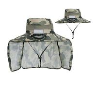 ETUCYNG Chapeau avec ventilateurs à énergie solaire - Casquette de protection solaire de camping | Chapeau unisexe léger avec ventilateur solaire amovible et protection de la nuque pour la randonnée