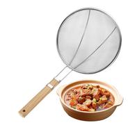 ETUCYNG Cuillère à graisse - Cuillère à maille fine en acier inoxydable avec poignée en bois - Multifonctionnel pour la cuisine, la graisse, la sauce, la mousse