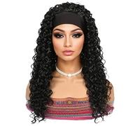 ETUCYNG Deep Wave Perruque de cheveux humains ondulés longs bouclés avec filet respirant Extensions de cheveux réglables Mode