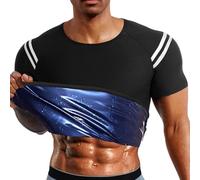 ETUCYNG Gilet de sauna, t-shirt de sauna, combinaison pour homme, gym, exercice, sauna, haut de contrôle du ventre, vêtement pour la gym, brûler les graisses, mincir, multicolore, L/XL