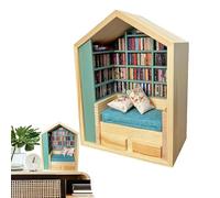 ETUCYNG Kit de maison en bois, puzzle d'étagère, petite maison, bibliothèque, artisanat créatif, décoration en bois, petit monde à l'intérieur du bois pour garçons et filles