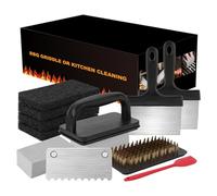 ETUCYNG Kit de nettoyage de grille - Accessoires de nettoyage de barbecue | Brosse multifonction portable résistante à la chaleur pour pique-nique, cuisine, grille, pelle, chef à domicile
