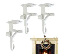 ETUCYNG Lot de 3 crochets en métal robustes 2 en 1 pour cheminée - 22 x 4,5 x 6,3 cm - Réglables - Pour décoration de Noël - Peut supporter 2,3 kg chacun