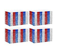 ETUCYNG Lot de 4 jupes de table en guirlandes - Bannière - Lametta - Rectangle brillant - 29 x 108 pouces - Pour banquet d'hôtel, défilé, natation, Halloween, Noël