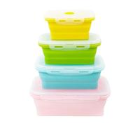 ETUCYNG Lot de 4 récipients de rangement en silicone pour aliments - Réutilisables, peu encombrants et pliables - Pour la cuisine