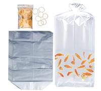 ETUCYNG Lot de 50 Sacs de Transport pour Poissons - 30 x 52 cm - carré - Anti-Fuite - pour Le Transport de Transit Tropical Koi - Doré