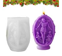 ETUCYNG Moules géants en silicone 3D pour œufs de Pâques - 8 x 6,5 x 11 cm - Moule en silicone pour œufs de Pâques - Moule en silicone pour bougies de Pâques et Marie Jésus - Pour les débutants