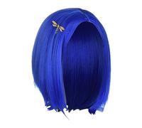 ETUCYNG Perruque de cosplay bleue courte, perruques de costume bleues pour femmes,Perruque de cheveux raides courts de 11 pouces - Perruque de cosplay courte et droite pour femme, perruque de cheveux